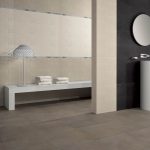 Talm Taupe 45x45 (sol) - Talm Mètal, Ivoire et Graphite 25x45 (mur) - Listel Talm