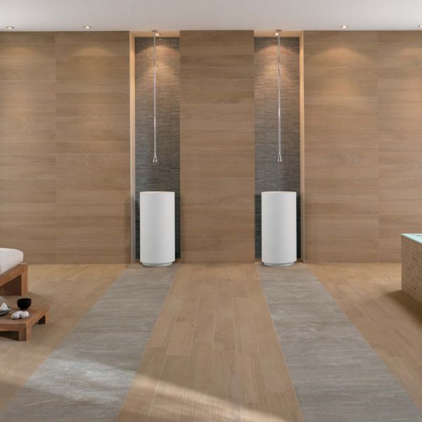 Noa Naturel 15x90, Noa Naturel 45 Mosaïque 6 col, Vals Structuré 30x60, Vals 45 Mosaïque Multisurface