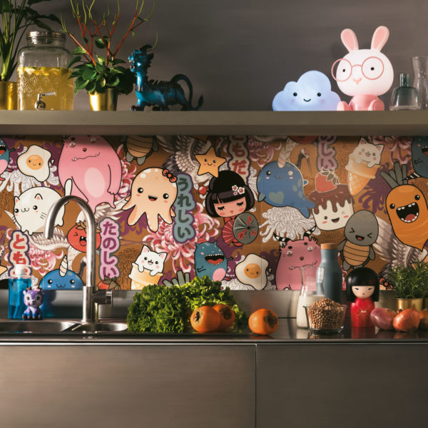 Kawaii Küchenfliesen Effekt Wallpaper 80x80