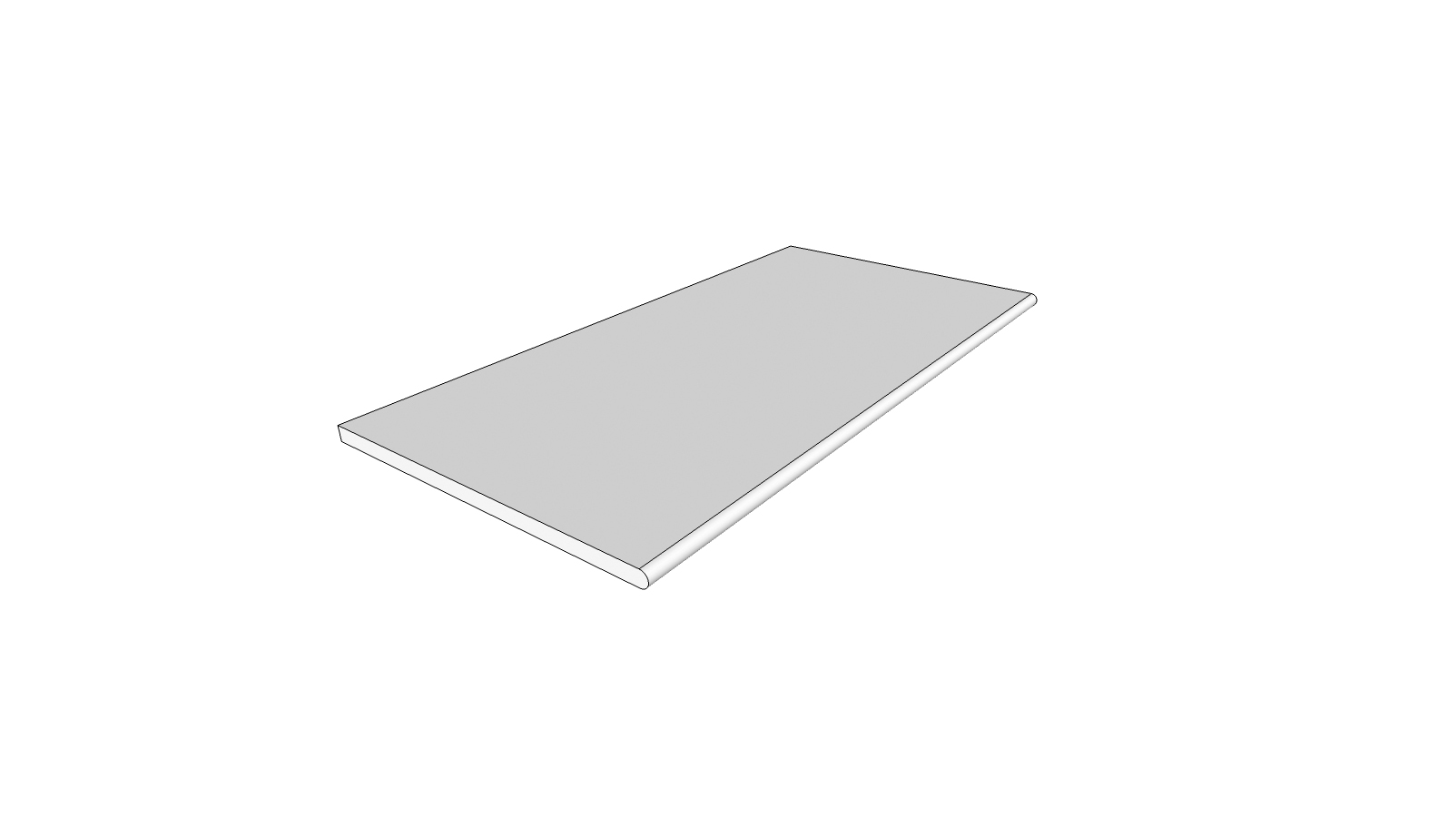 Randstein mit 1/2 abgerundeter Kante <span style="white-space:nowrap;">30x90 cm</span>   <span style="white-space:nowrap;">st. 20mm</span>