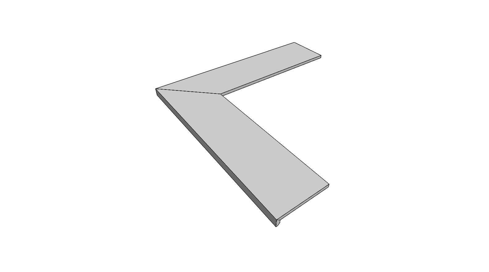 L-Kante geklebt Außeneckstein (2 Stk.) <span style="white-space:nowrap;">30x60x5 cm</span>   <span style="white-space:nowrap;">st. 20mm</span>
