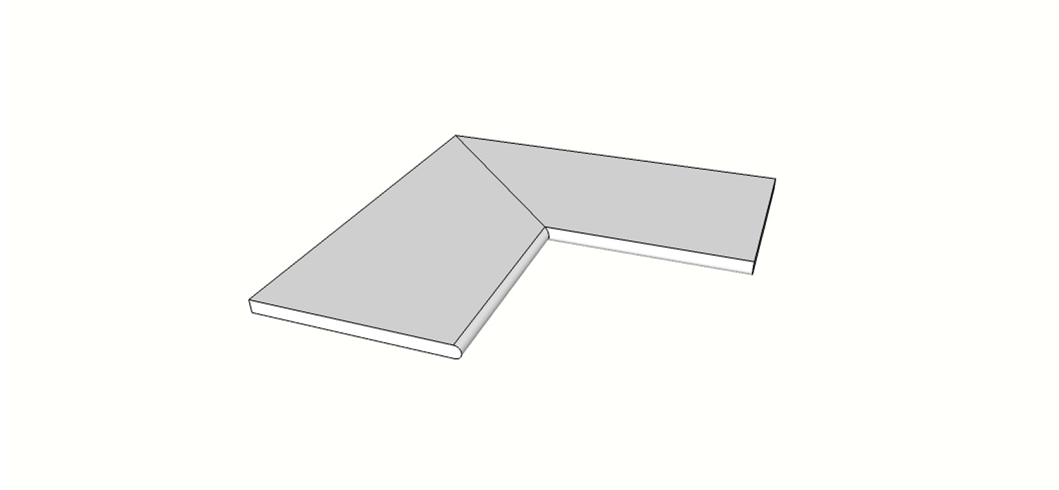 Inneneckstein (2 Stk.) mit 1/2 abgerundeter Antirutschkante <span style="white-space:nowrap;">30x60 cm</span>   <span style="white-space:nowrap;">st. 20mm</span>