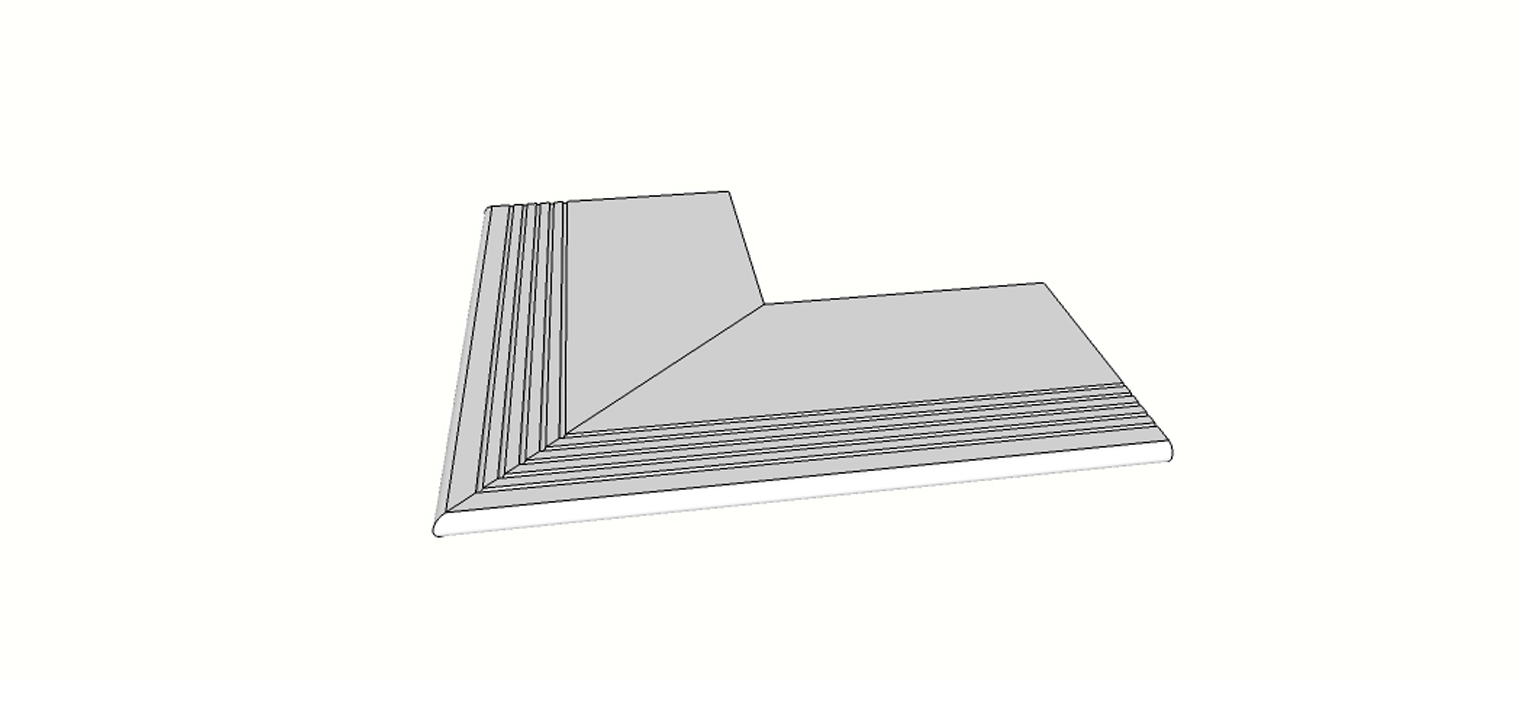 Randstein mit 1/2 abgerundeter Antirutschkante <span style="white-space:nowrap;">30x60 cm</span>   <span style="white-space:nowrap;">st. 20mm</span>