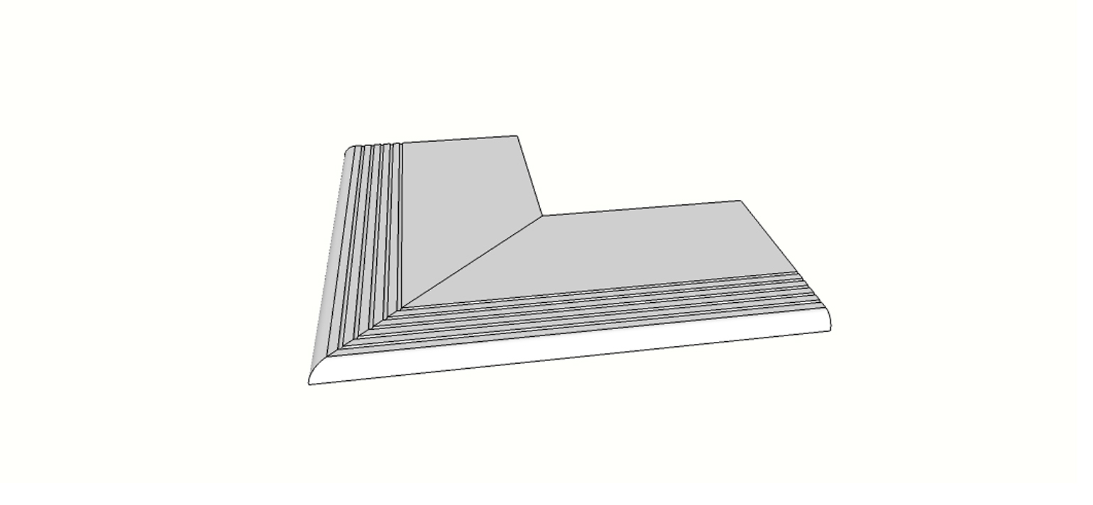 Randstein mit 1/4 abgerundeter Kante und Rille <span style="white-space:nowrap;">30x60 cm</span>   <span style="white-space:nowrap;">st. 20mm</span>