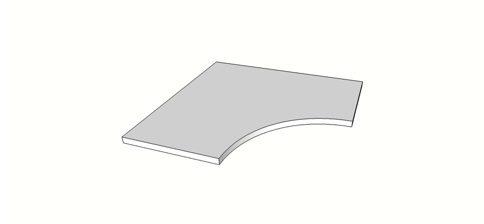 Außeneckstein (2 Stk.) mit 1/4 abgerundeter Antirutschkante <span style="white-space:nowrap;">30x60 cm</span>   <span style="white-space:nowrap;">st. 20mm</span>