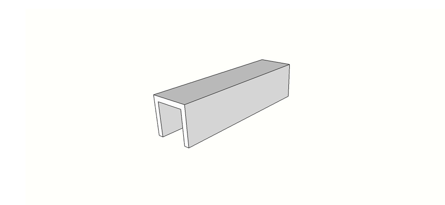 Inneneckstein (2 Stk.) mit 1/2 abgerundeter Kante und Rille <span style="white-space:nowrap;">30x60 cm</span>   <span style="white-space:nowrap;">st. 20mm</span>