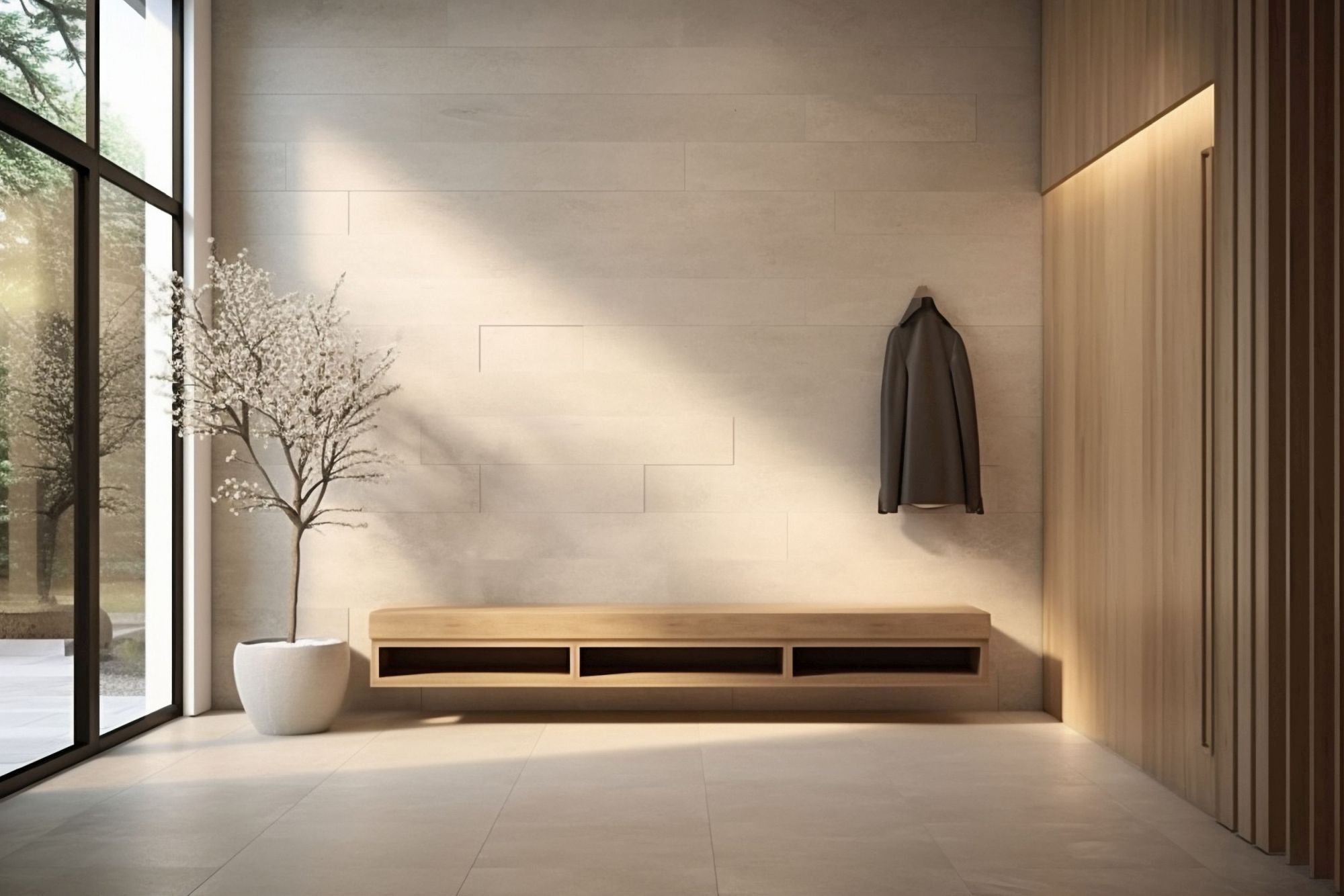 Große Fliesen im minimalistischen Stil