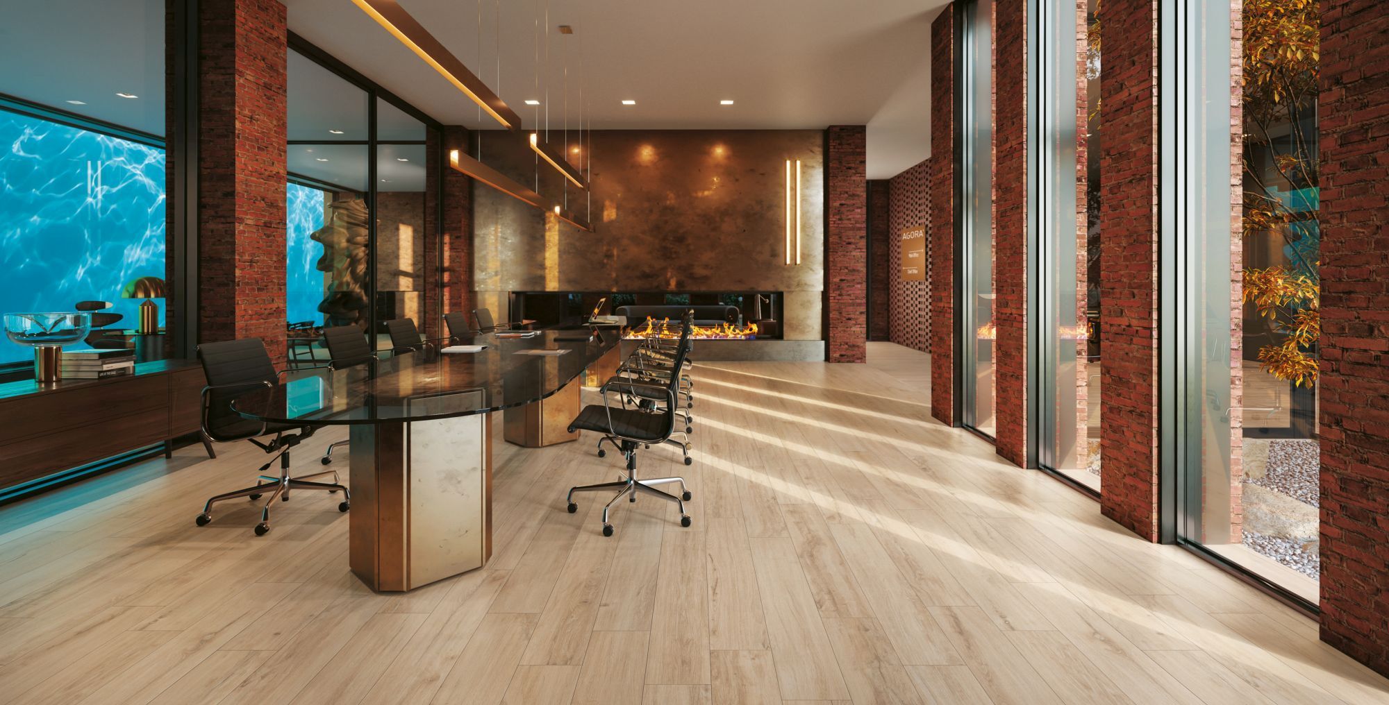 XXL Fliesen in Holzoptik  im skandinavischen Stil