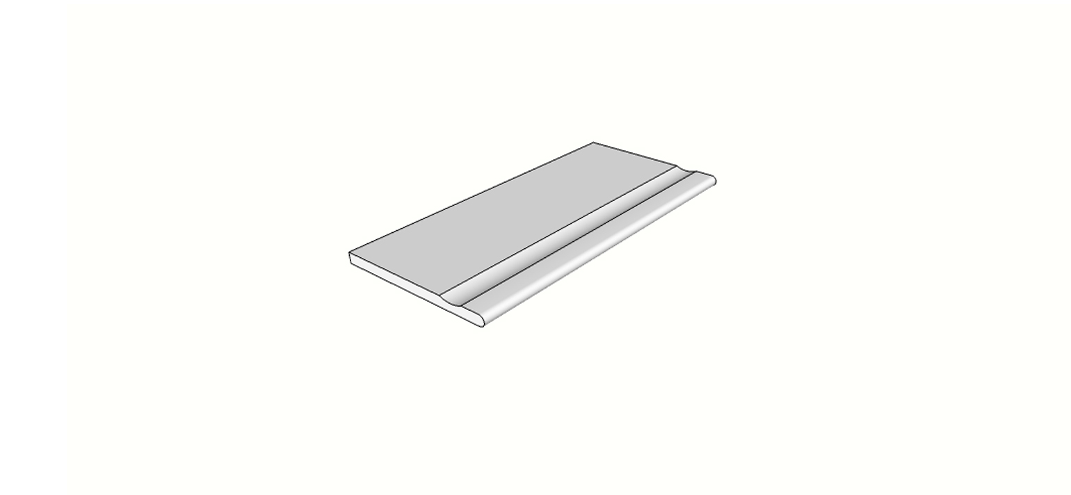 Randstein mit 1/2 abgerundeter Kante und Rille mit Fries <span style="white-space:nowrap;">30x60 cm</span> &nbsp; <span style="white-space:nowrap;">st. 20mm</span>