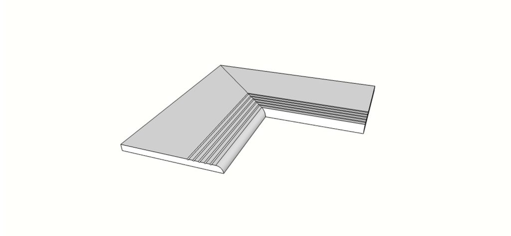 Inneneckstein (2 Stk.) mit 1/2 abgerundeter Kante und Rille <span style="white-space:nowrap;">30x60 cm</span> &nbsp; <span style="white-space:nowrap;">st. 20mm</span>