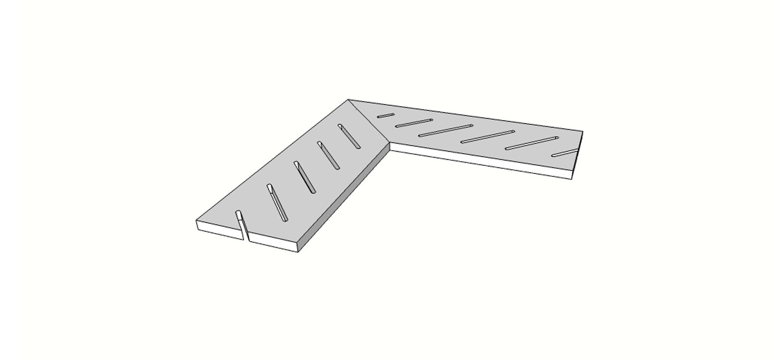 Eckstein mit geraden Gitter (2 Stk) <span style="white-space:nowrap;">20x80 cm</span> &nbsp; <span style="white-space:nowrap;">st. 20mm</span>