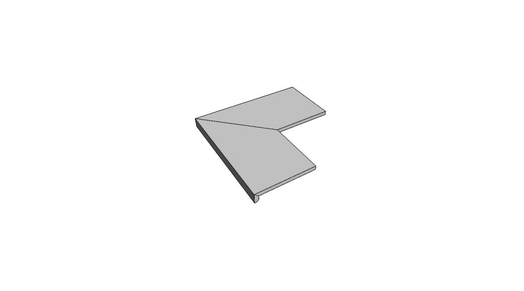 Winkel krummlinigen Kante (1/2 Runde) <span style="white-space:nowrap;">60x60 cm</span> &nbsp; <span style="white-space:nowrap;">st. 20mm</span>