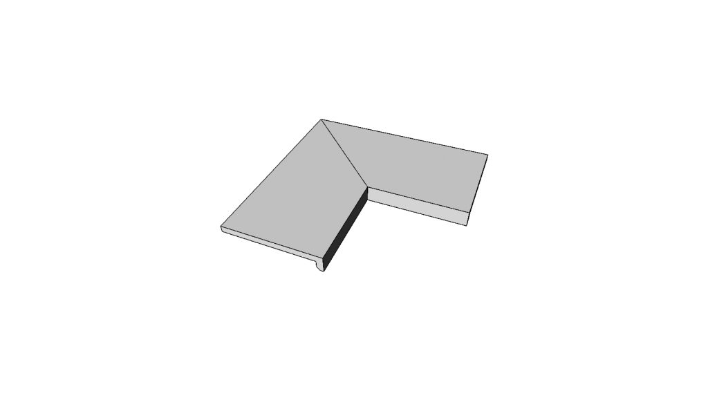 Winkel krummlinigen Kante (1/4 Runde) <span style="white-space:nowrap;">60x60 cm</span> &nbsp; <span style="white-space:nowrap;">st. 20mm</span>