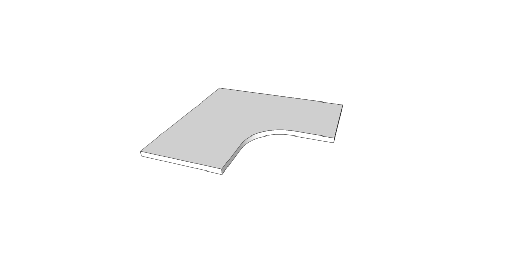 Gerader Rand krummlinigen Winkel R15 <span style="white-space:nowrap;">60x60 cm</span> &nbsp; <span style="white-space:nowrap;">st. 20mm</span>